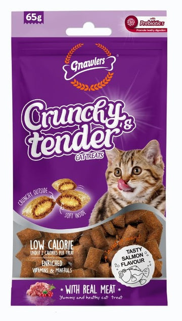 Gnawlers : Crunchy & Tender Cat Treats – Tasty Salmon Flavour